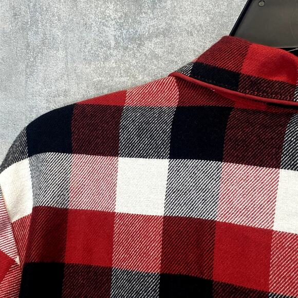 NORDSTROM Women's Red Chili August Check 2-Piece Button-Front Pull-on Pajama Set - Picture 5 of 14